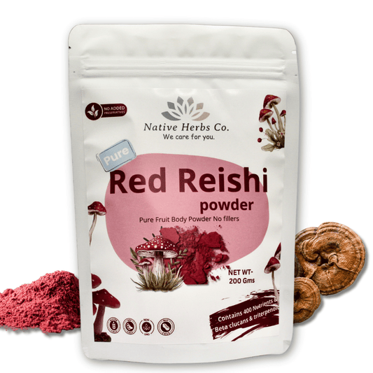 NATIVE HERBS RED REISHI MUSHROOM  POWDER - 200gm