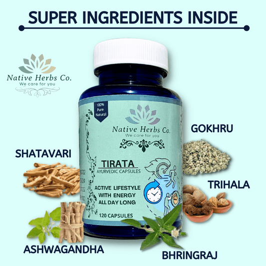 TIRATA AYURVEDIC CAPSULES FOR ENERGY ALL DAY LONG AND PROACTIVENESS