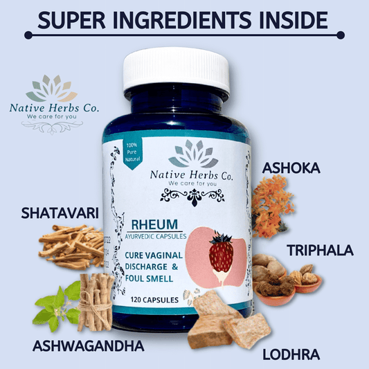 RHEUM AYURVEDIC CAPSULES CURES WHITE DISCHARGE AND FOUL SMELLS